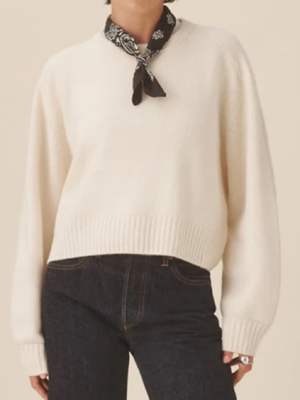Buck Mason 100% Cashmere Crewneck Sweater Natural Size Medium